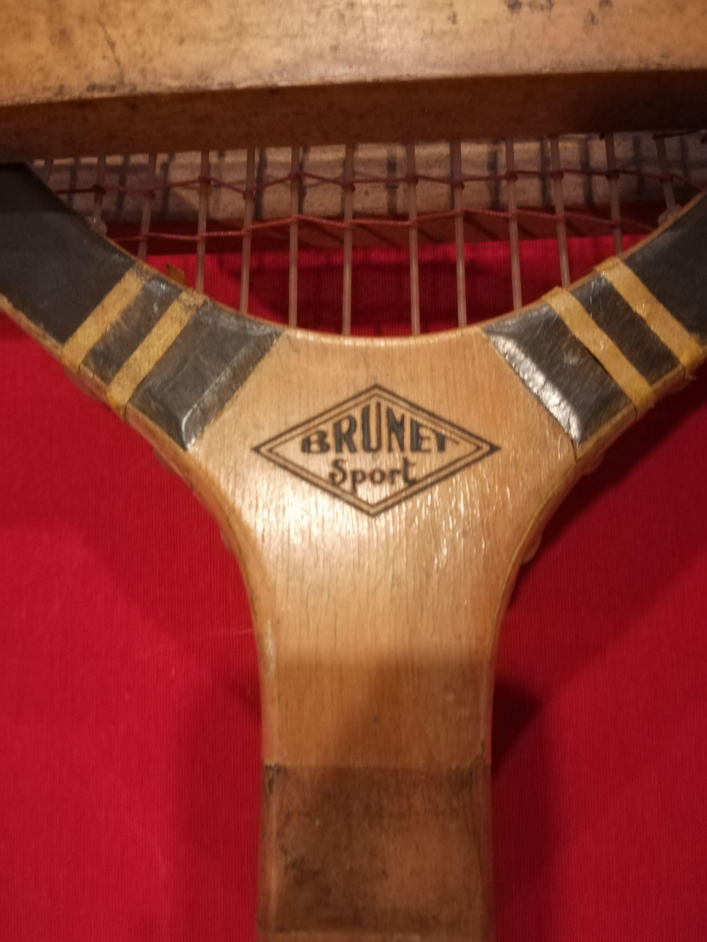 Old wooden tennis racket