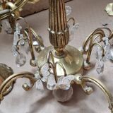 Lustre vintage laiton avec pampilles