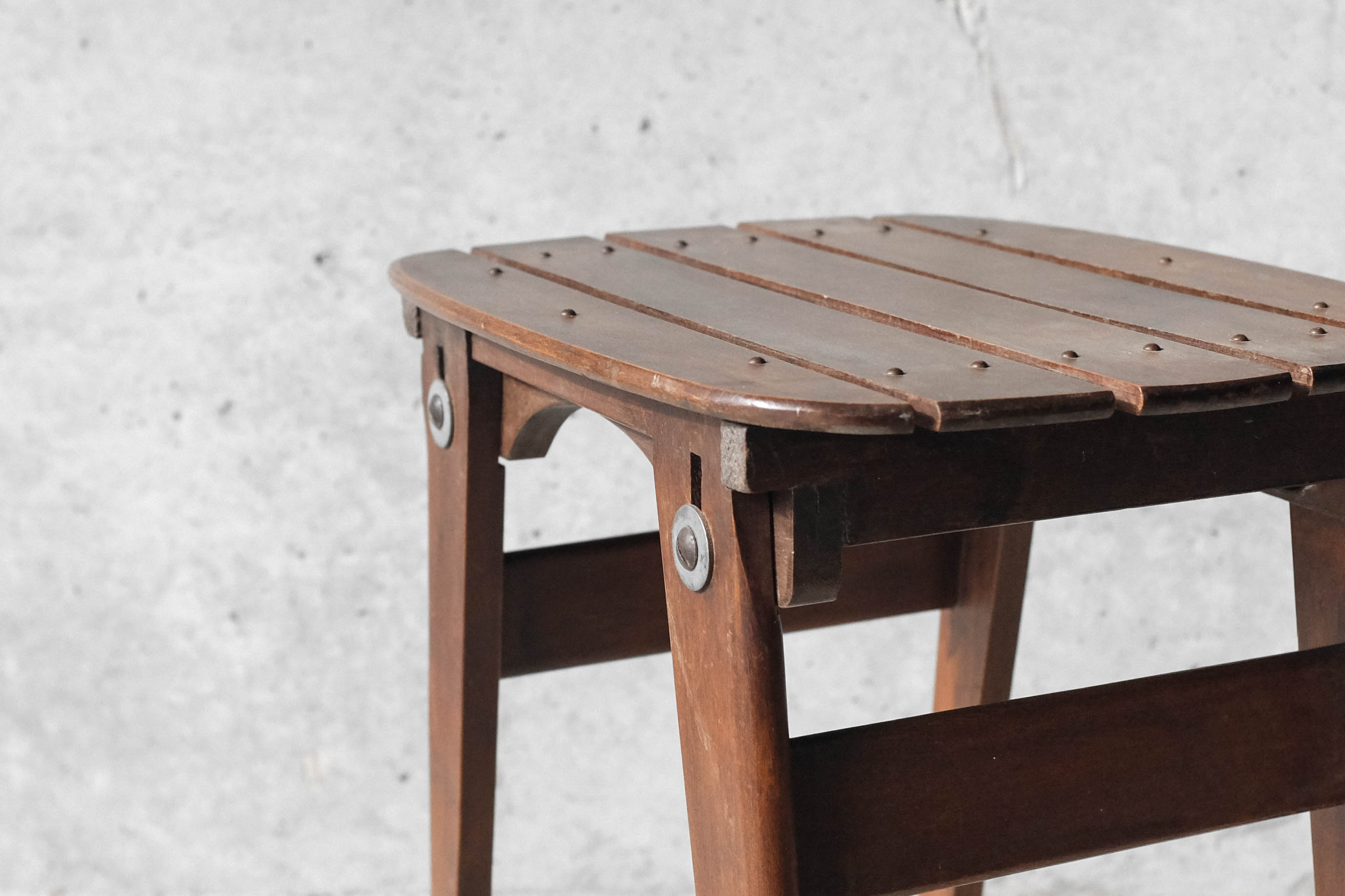 Pair of solid wooden stool - 1950