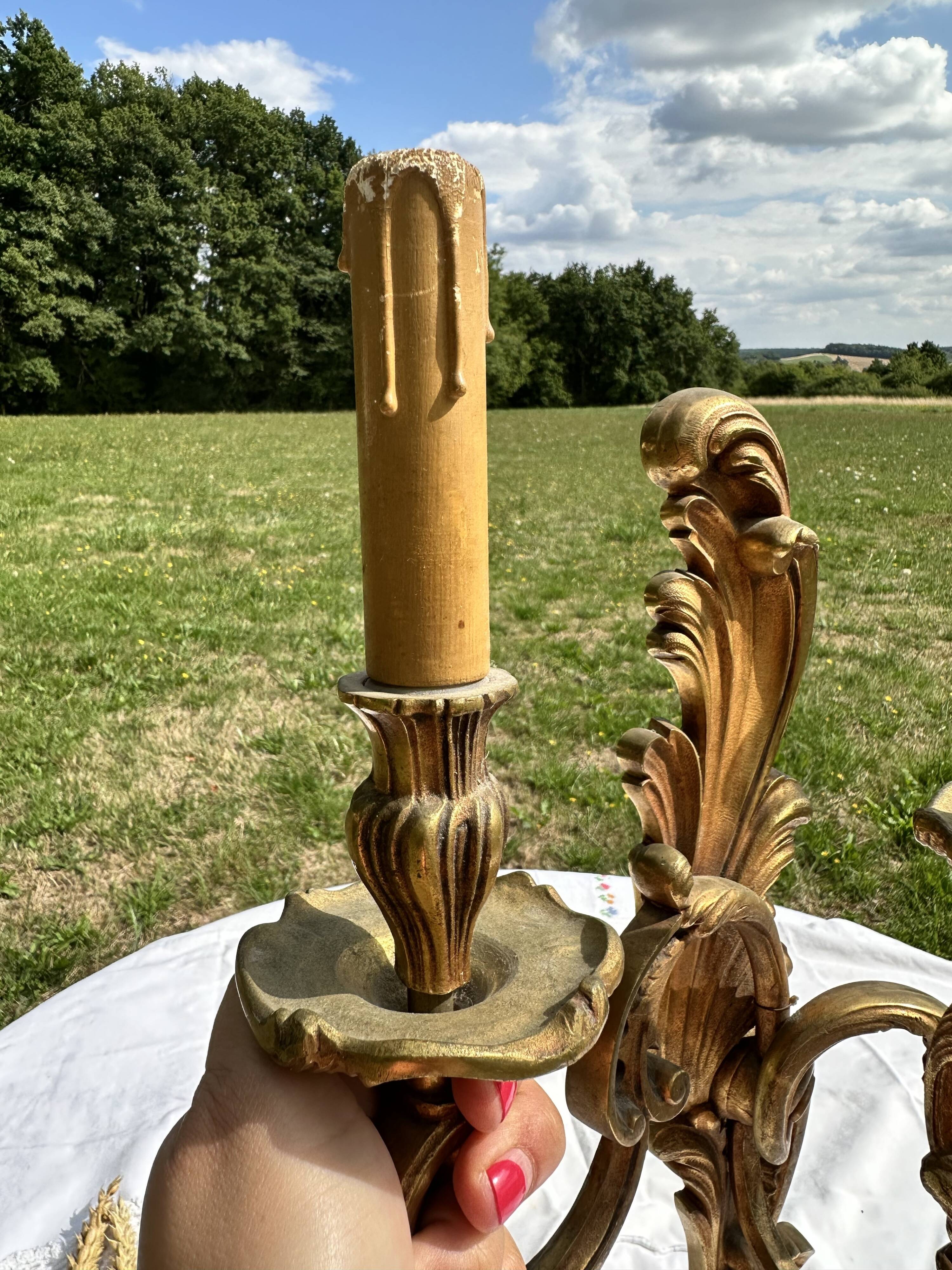 Magnificent 19th Century Louis XV Style Gilt Bronze Wall Candle Holder