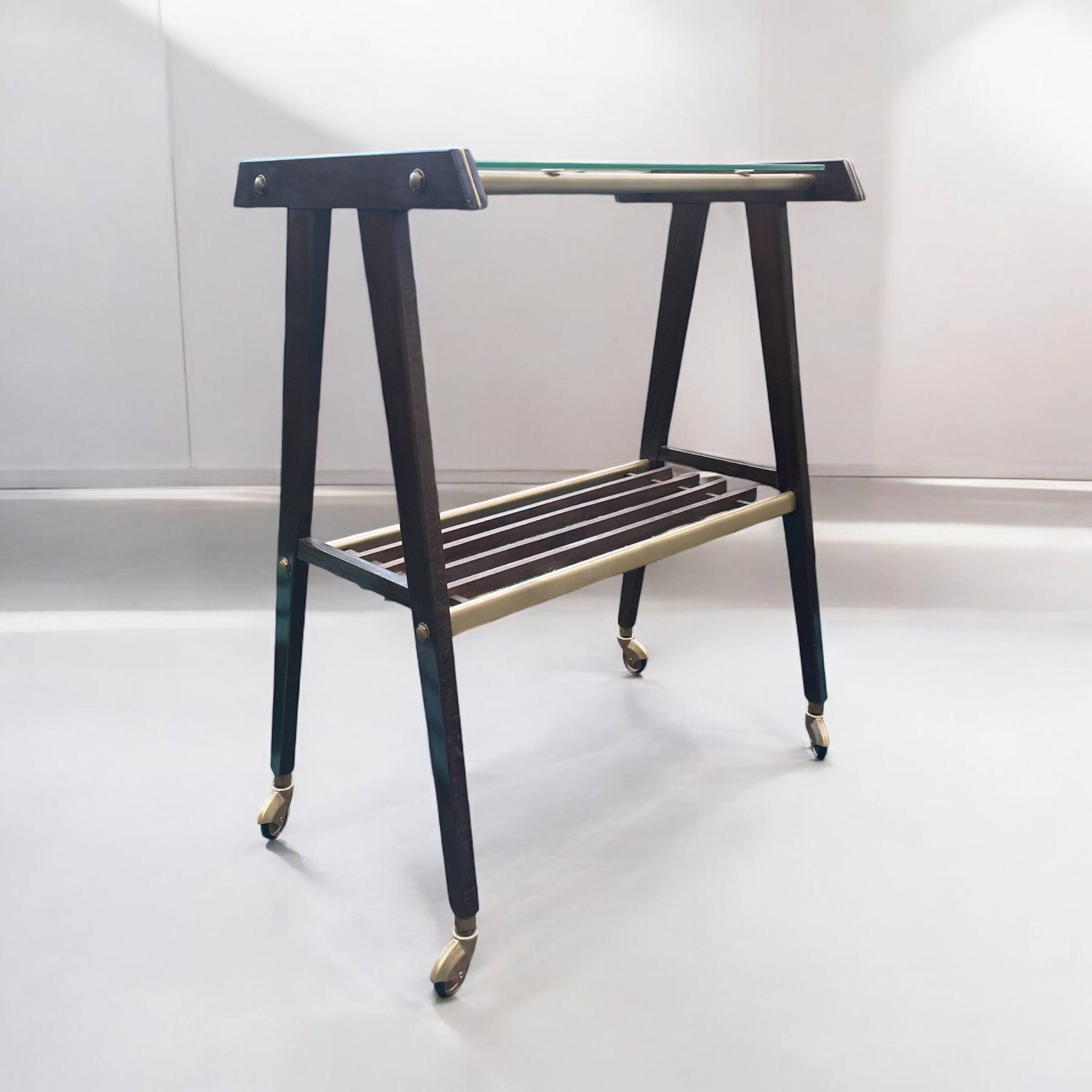 Vintage Italian serving trolley from the 50s, Rama Torino