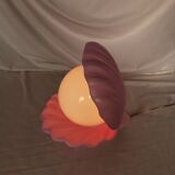 Pink shell and opaline pearl lamp, Saint-Jacques, France, 1970