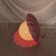 Pink shell and opaline pearl lamp, Saint-Jacques, France, 1970