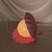 Pink shell and opaline pearl lamp, Saint-Jacques, France, 1970