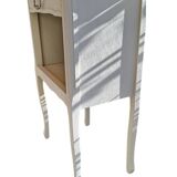 Set of two bedside tables in pearl gray painted wood 1960