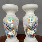 Pair of opaline glass vases.