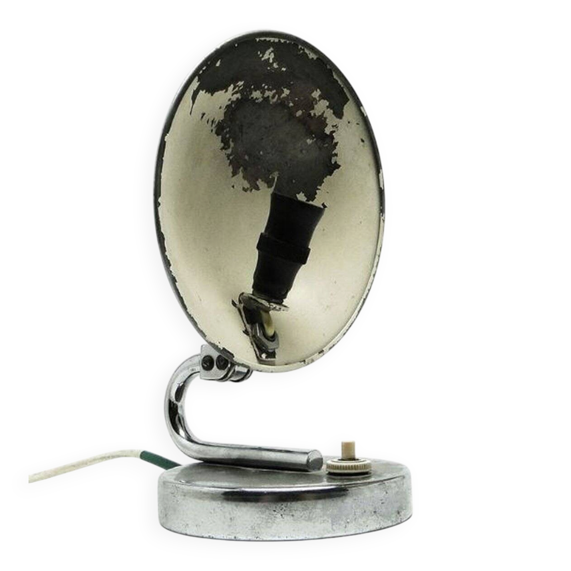 Chrome-plated metal table lamp by J. Hurka for Napako, Czechoslovakia, 1950s