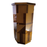 Postmodern octagonal gueridon in sycamore and rosewood, 1980–1990