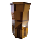 Postmodern octagonal gueridon in sycamore and rosewood, 1980–1990