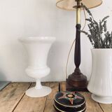 White opaline chalice vase