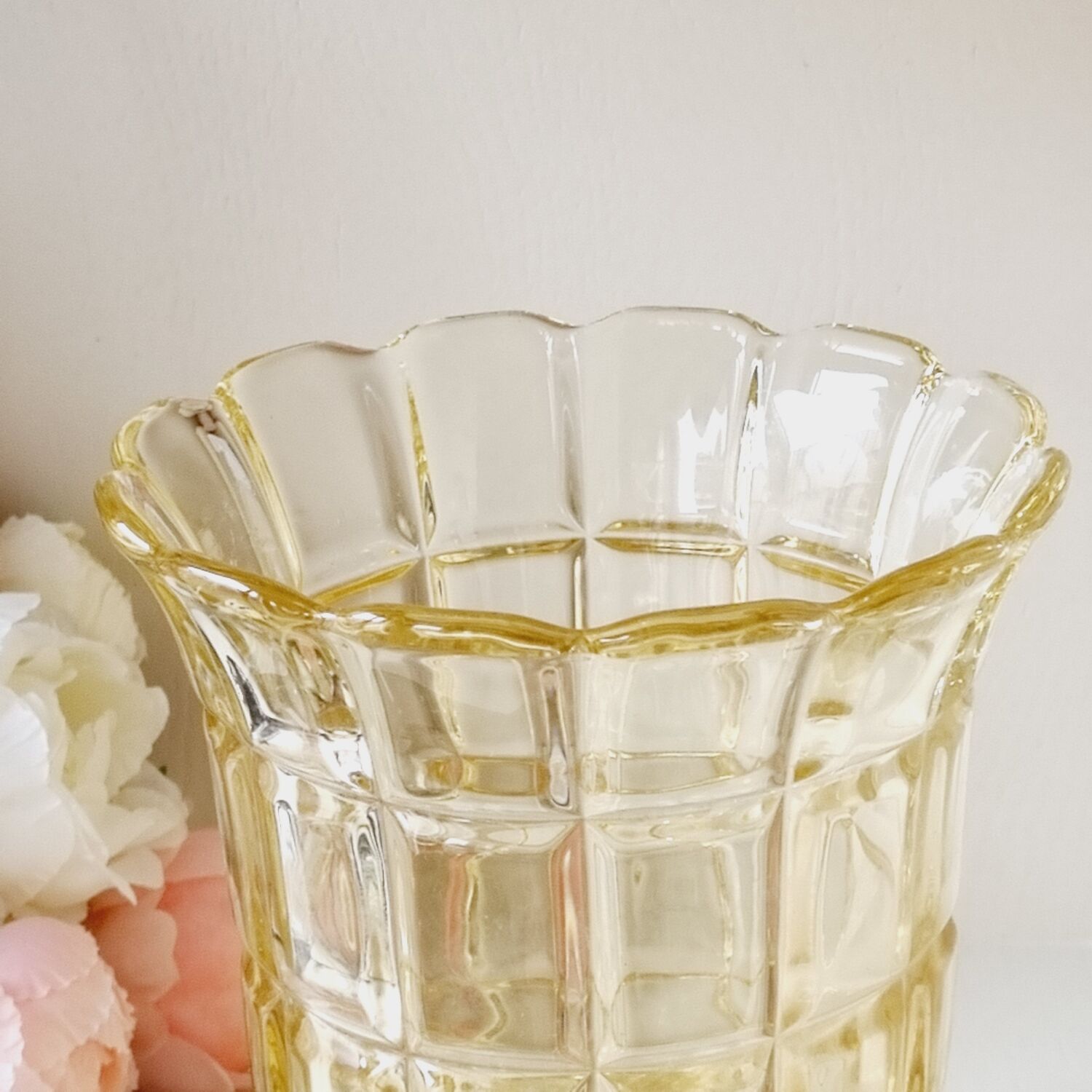 Yellow crystal vase