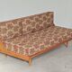 Folding sofa bed Canapé banquette Interier Praha 1960 floral pattern fabric