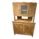 Renovated solid oak sideboard – vintage chic country buffet – glass display