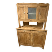 Renovated solid oak sideboard – vintage chic country buffet – glass display