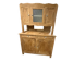 Renovated solid oak sideboard – vintage chic country buffet – glass display