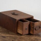 Antique Japanese box with wooden drawer – Meiji–Taishō period (c. 1890–1920)