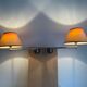 Paire d’appliques orientables vintage, Art Deco chrome et beige
