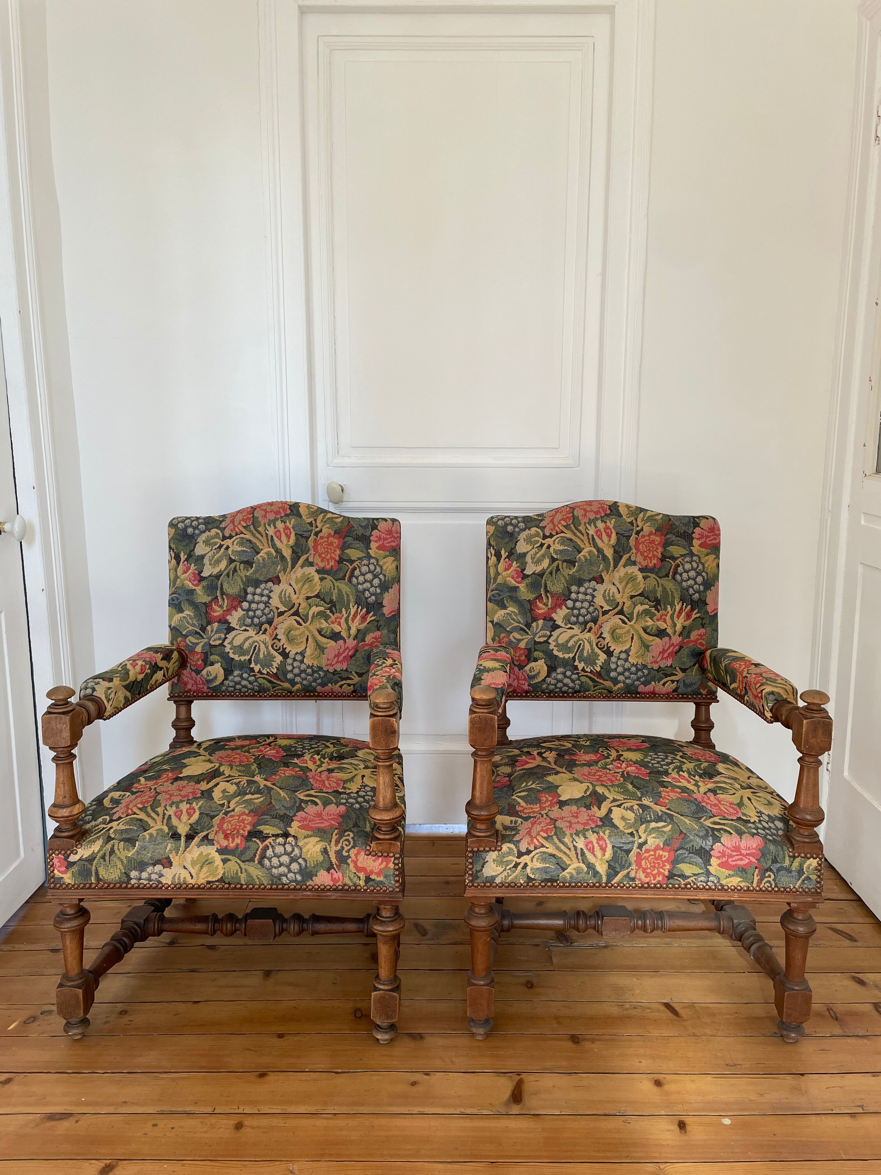 Pair of Louis XIII armchairs