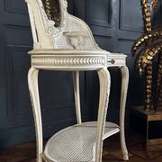 19th-century painted wood and caned dressing table in Louis XVI style.
