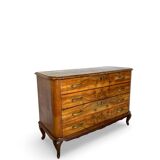 Italian art deco burl walnut chest of drawers, 1930s/1940s