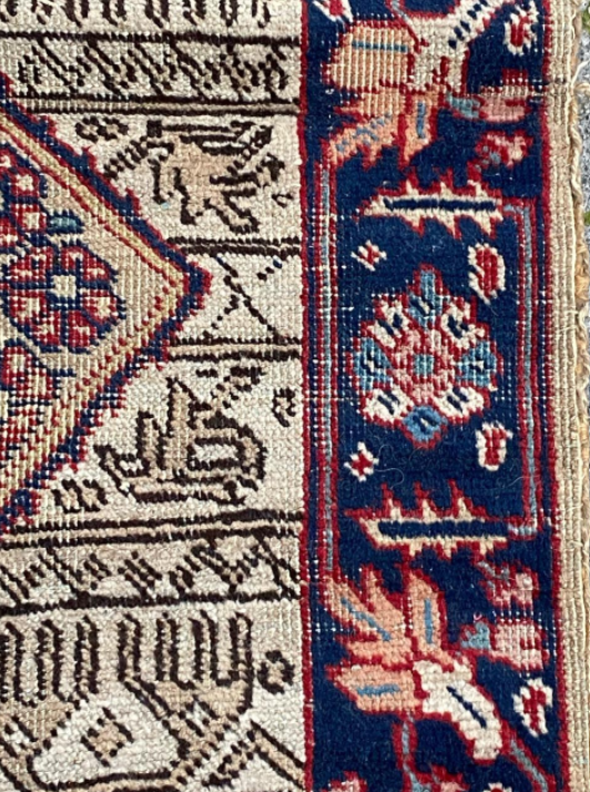 Antique Tabriz carpet 126x76cm