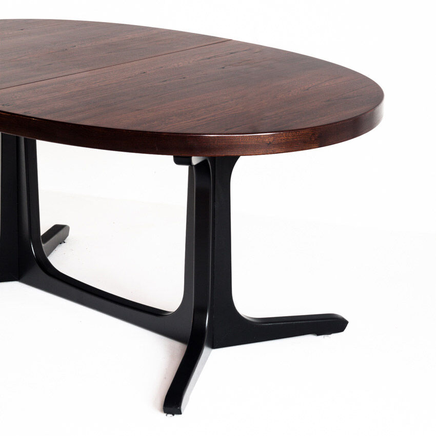 Table à manger avec une rallonge en chêne et bois d'orme, france, années 1970