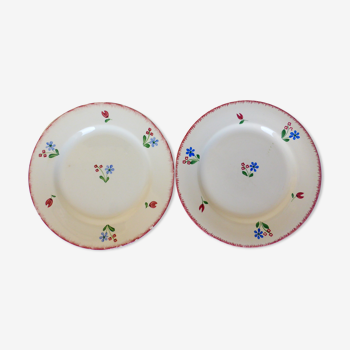 2 assiettes plates vintage modèle Dany