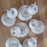 6 vintage Baudour Cerabel cups and saucers