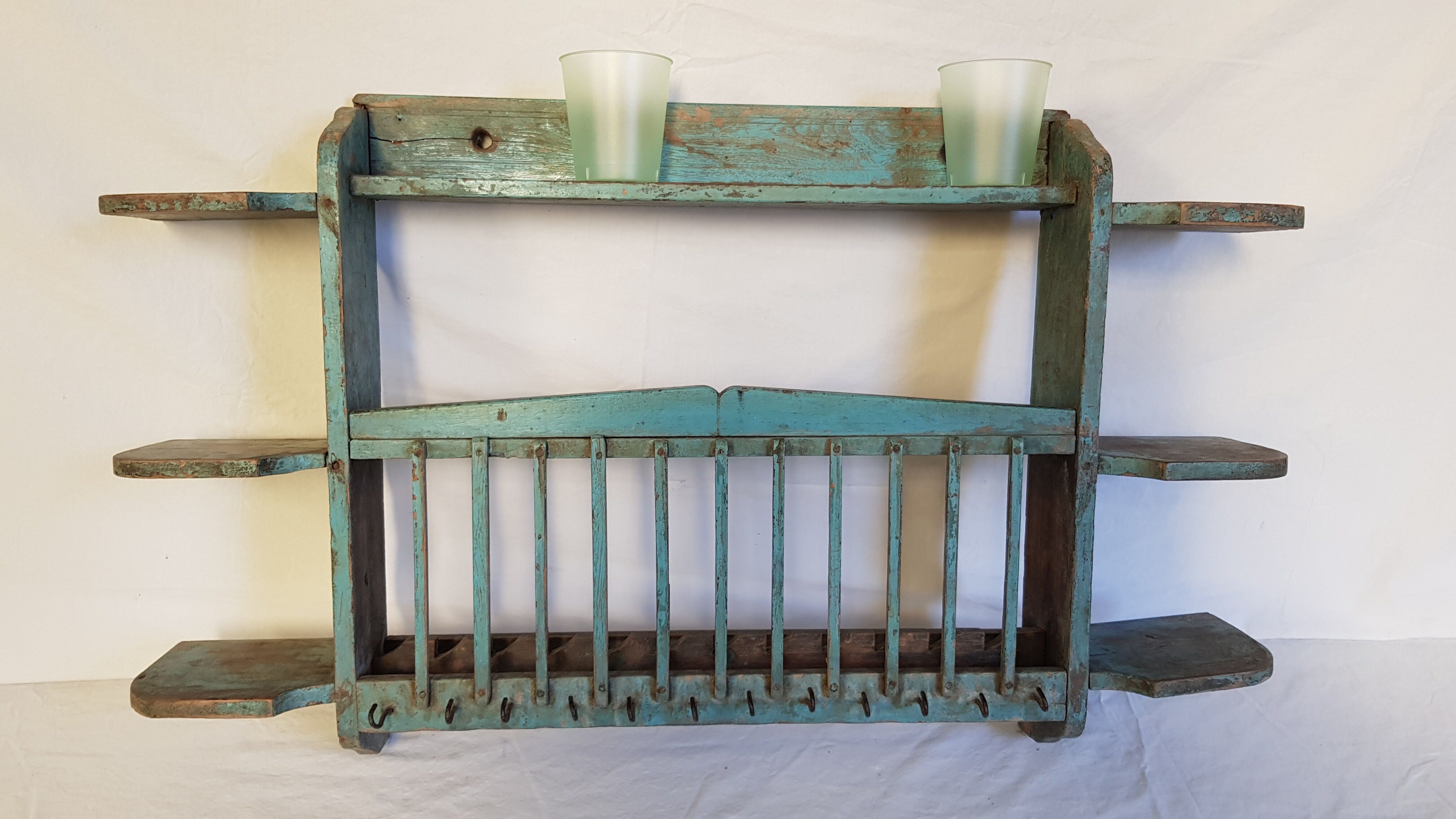 Old wall shelf - Burmese teak rack - 78 x 13 x 47 cm