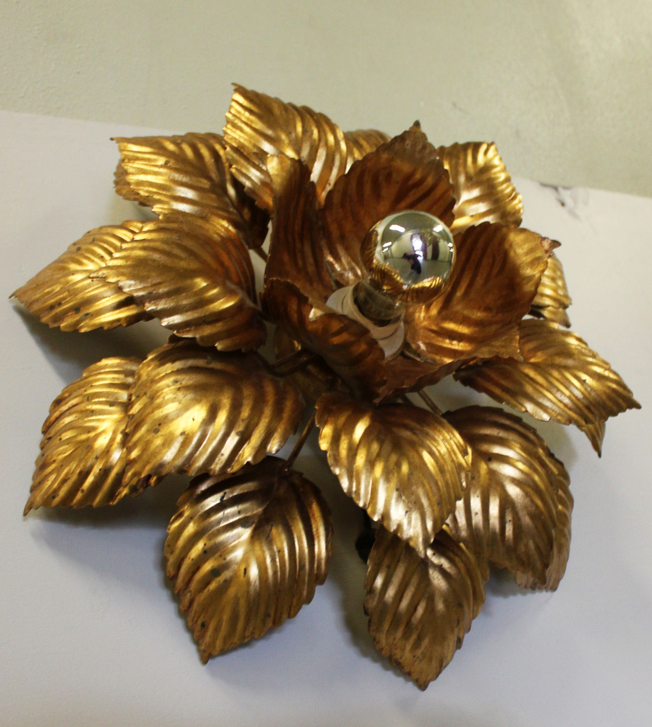 Masca floral wall lamp, 70's, Italy