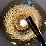 Large chrome and smoked glass chandelier 1970