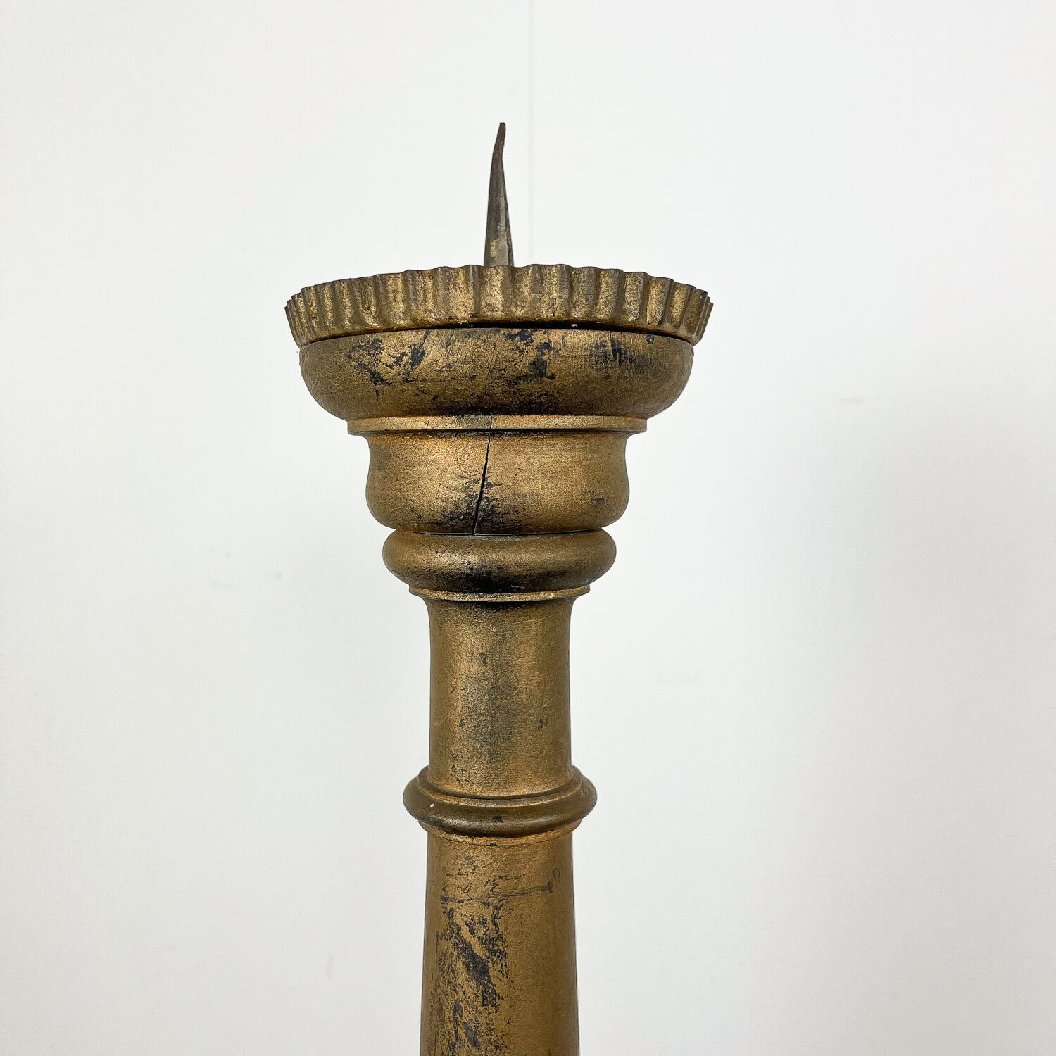 French antique wooden candle holder 19th century