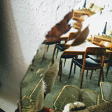 Bevelled round mirror 49cm