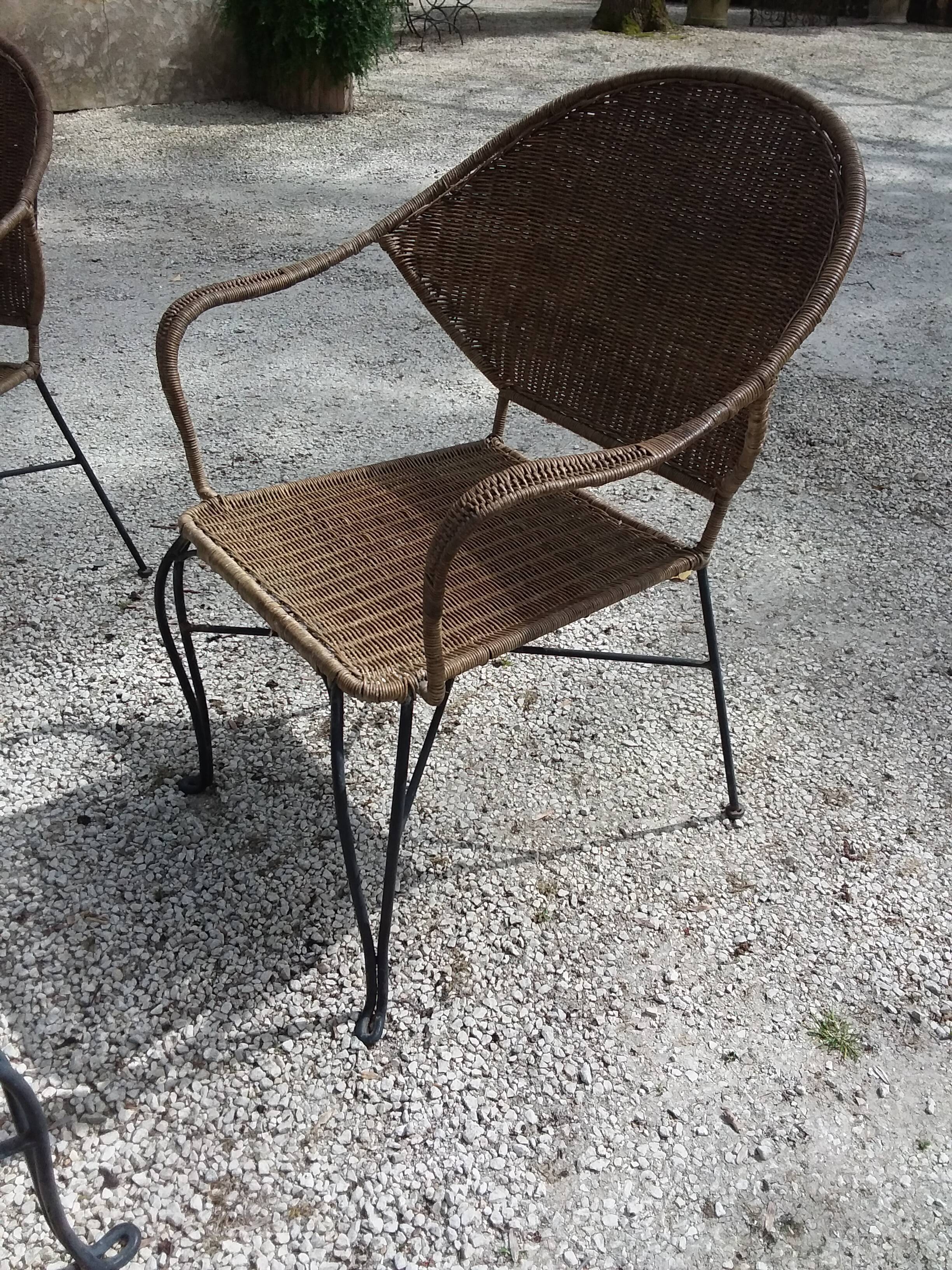 Wicker and iron lounge