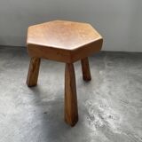 Flower coffee table set with elm tripod stools