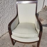 Fauteuil empire en noyer fonce du XIXème siecle