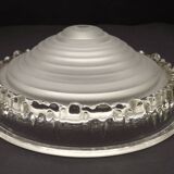 Signed EZAN France Frosted & Clear Glass Icicle Shades - Art Deco Lighting