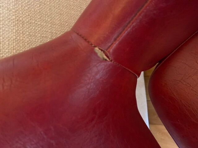 Pair of vintage armchairs in imitation leather from the 60s/70s