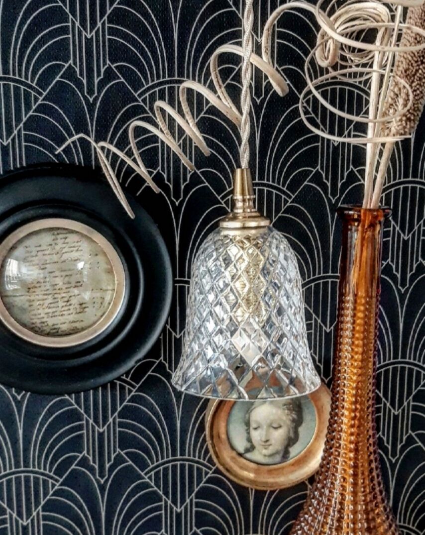 Baladeuse vintage verre ciselé