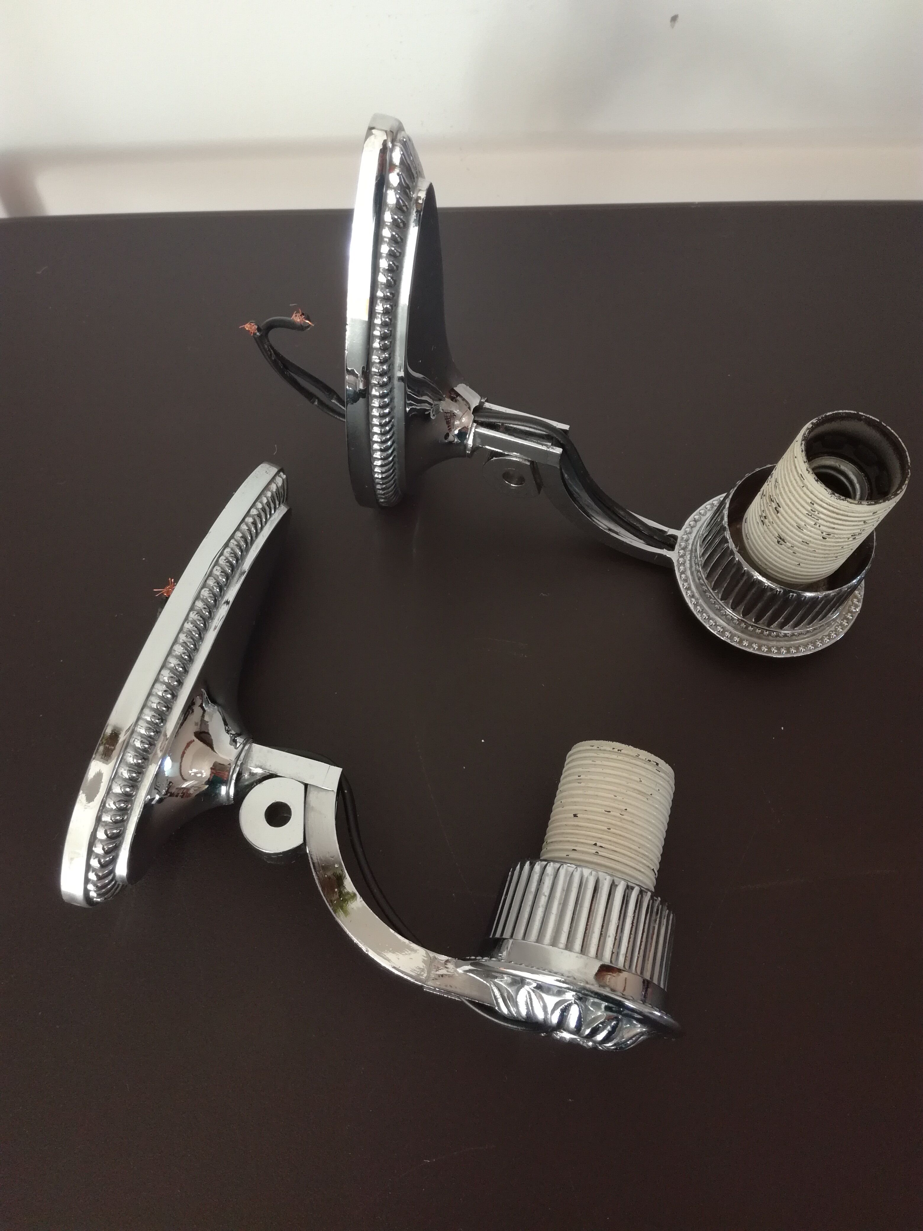 Paire d'appliques chrome