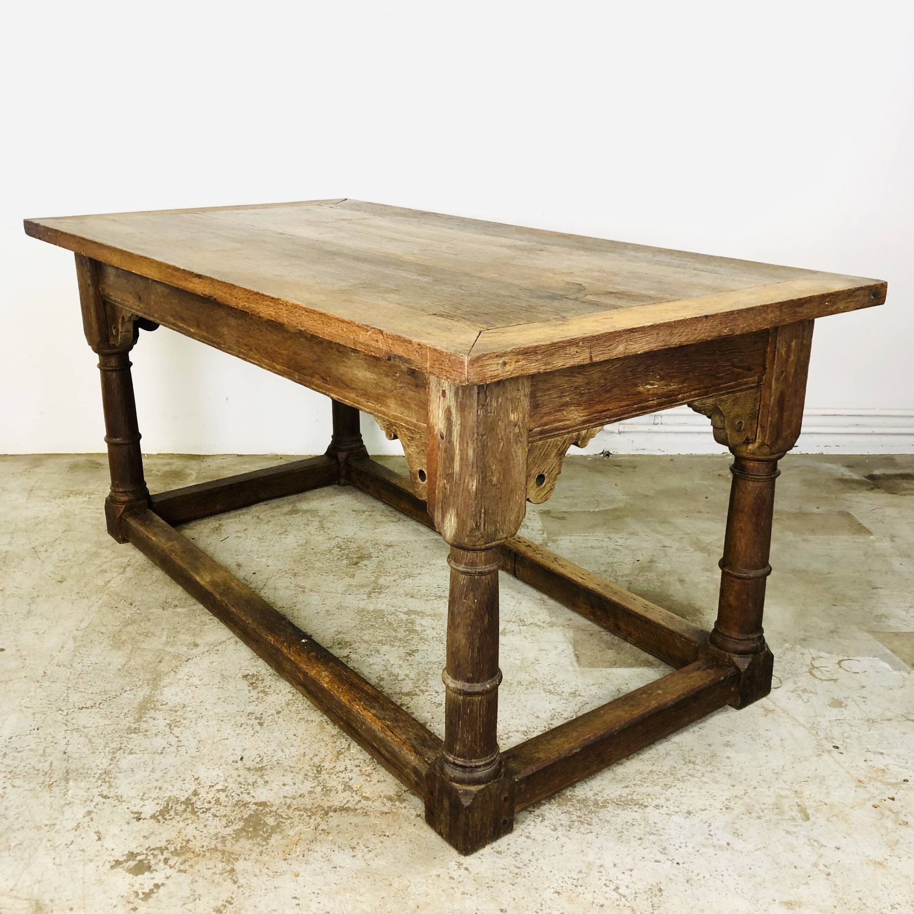 17th century oak bakers table