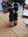Lot of 3 pins and a black and rough ball