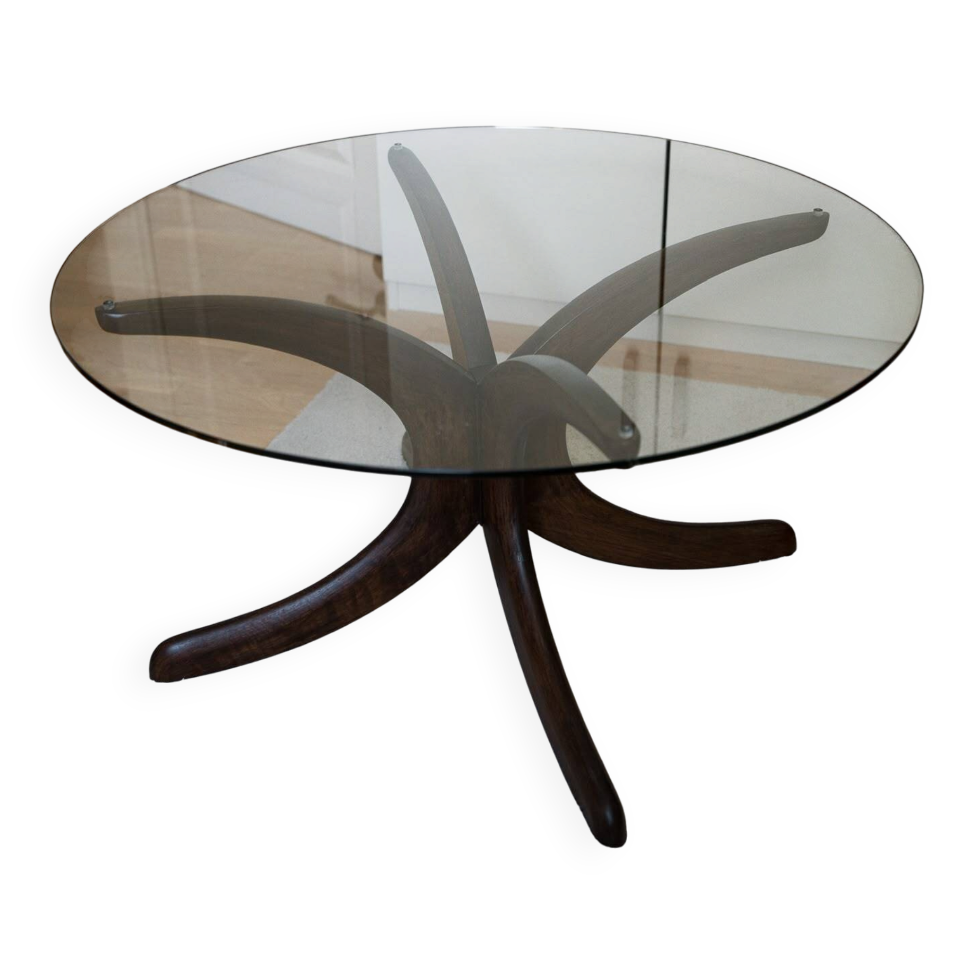 Table basse en verre et en bois