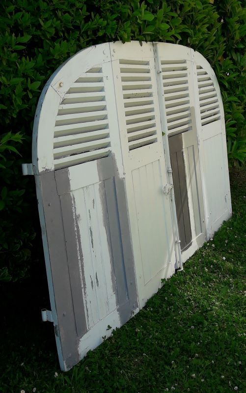 Curved shutters oak and fir H156xL245