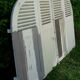 Curved shutters oak and fir H156xL245