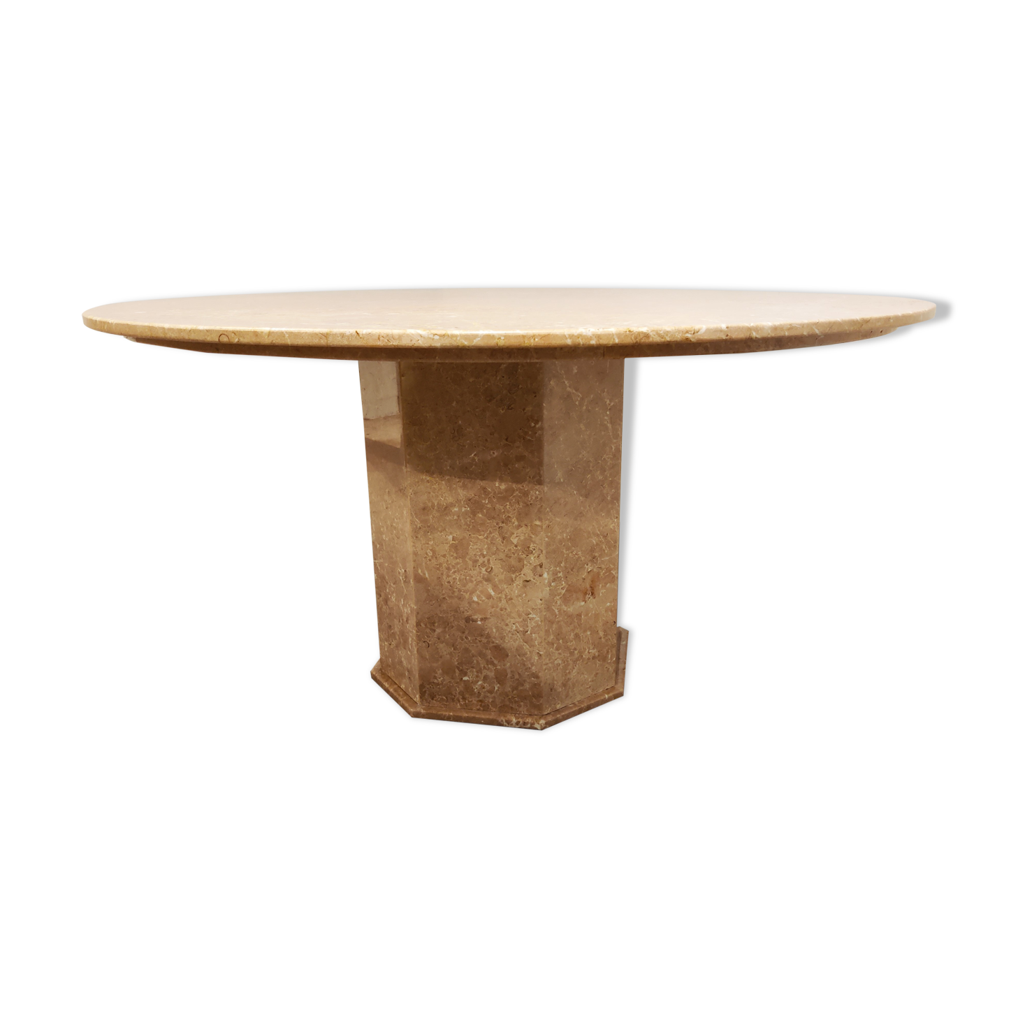 Round italian marble dining table 1970s