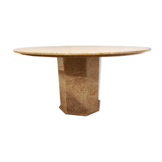 Round italian marble dining table 1970s