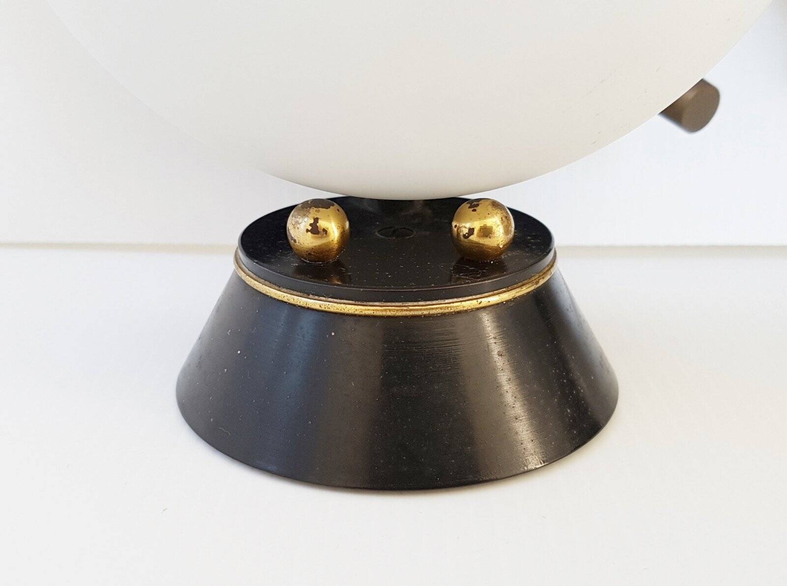 Pair of lamps Maison Arlus Steel Brass Glass 1950