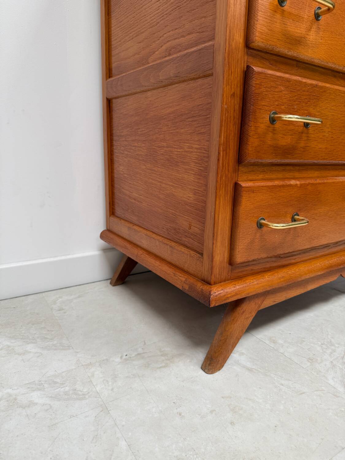 Vintage chest of drawers with compass feet
