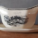 Boch La Louvière earthenware gravy boat